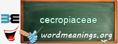 WordMeaning blackboard for cecropiaceae